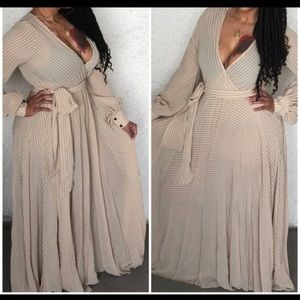Dresses - Gorgeous Cappuccino Striped Gown/Maxi Dress Dresses - Gorgeous Cappuccino Striped Gown/Maxi Dress